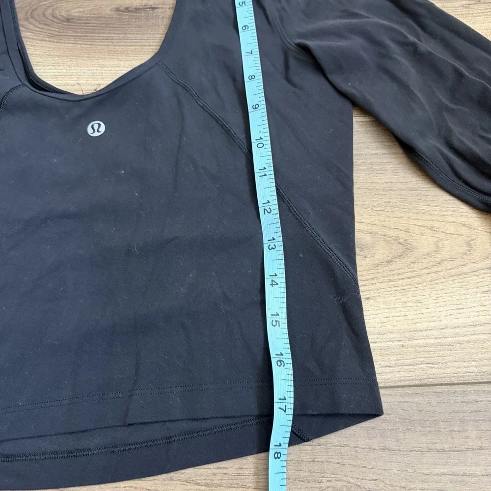 Lululemon Align Long Sleeve Shirt Top Women's Nulu Cropped Yoga Black Medium
